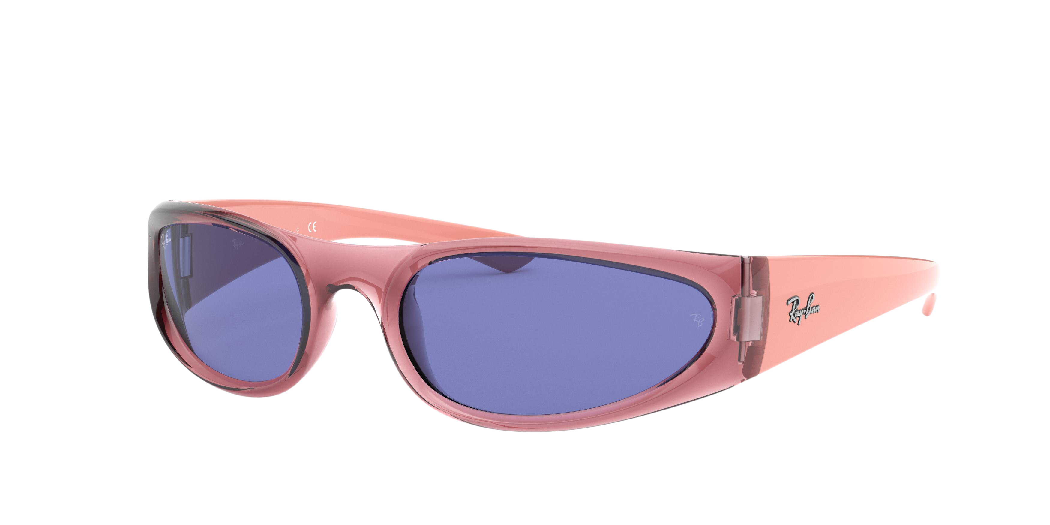 Ray-Ban RB4332 rectangle sunglasses in Transparent Pink