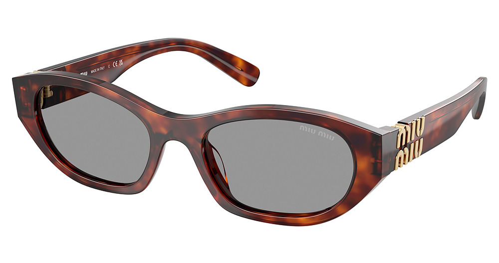 Miu Miu MU A03SF round sunglasses in Havana Mahogany/Grey