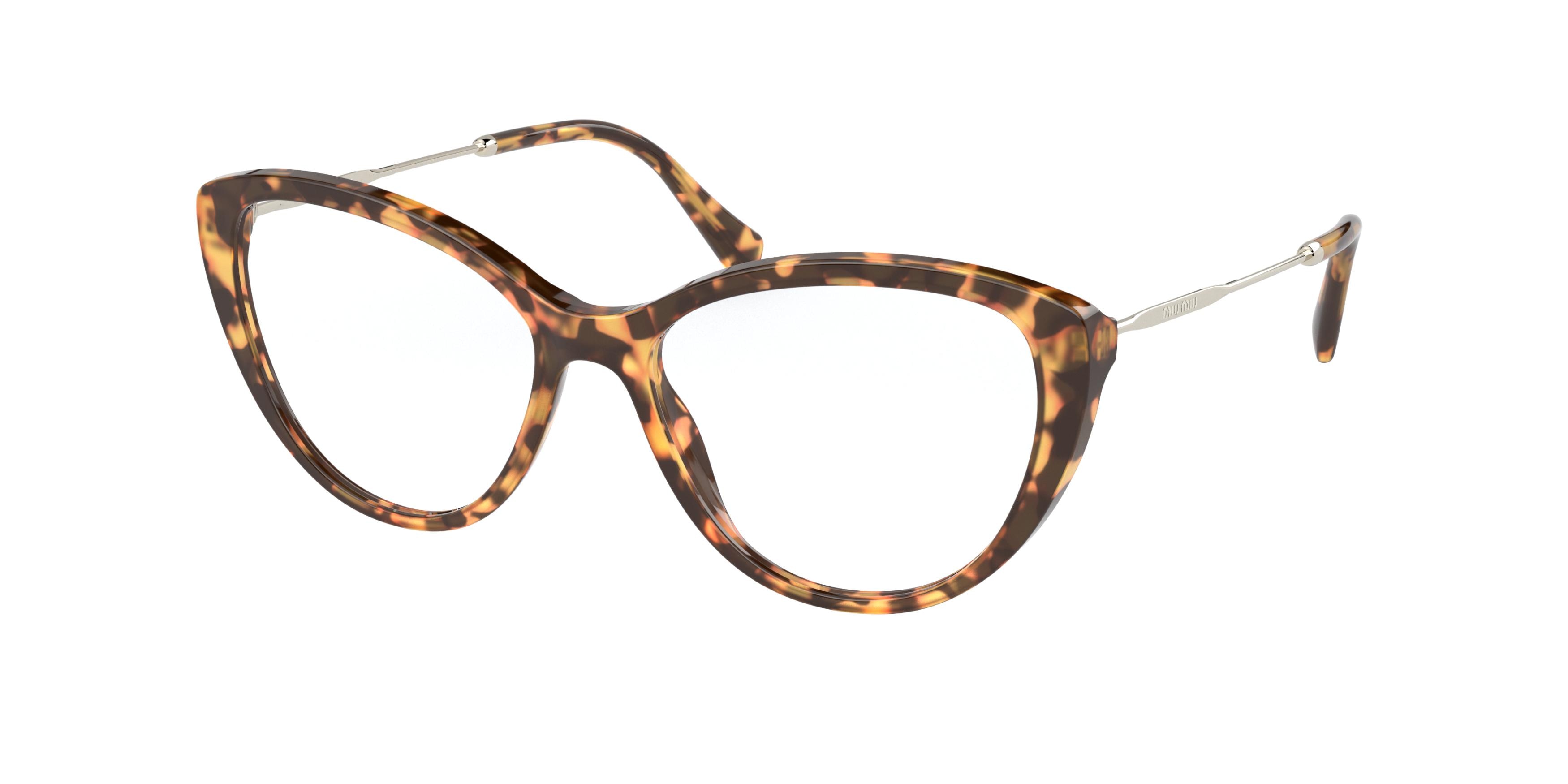 Miu Miu MU 02SVA cateye eyeglasses in Light Havana
