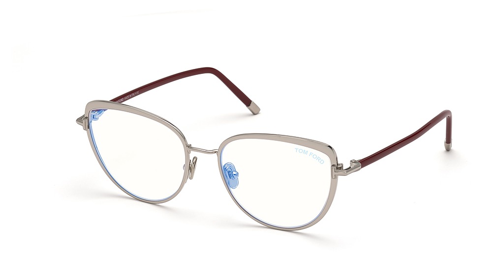 Tom Ford FT5741-B cateye eyeglasses in Shiny Palladium