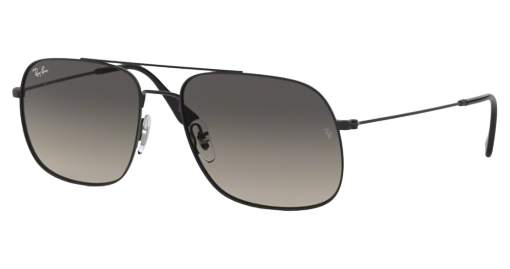 Ray-Ban RB3595 aviator sunglasses in Rubber Black/Light Grey Gradient Dark Grey
