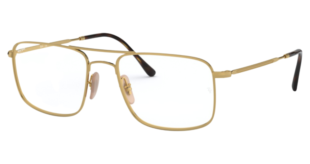 Ray-Ban RX6434 rectangle eyeglasses in Havana on Arista
