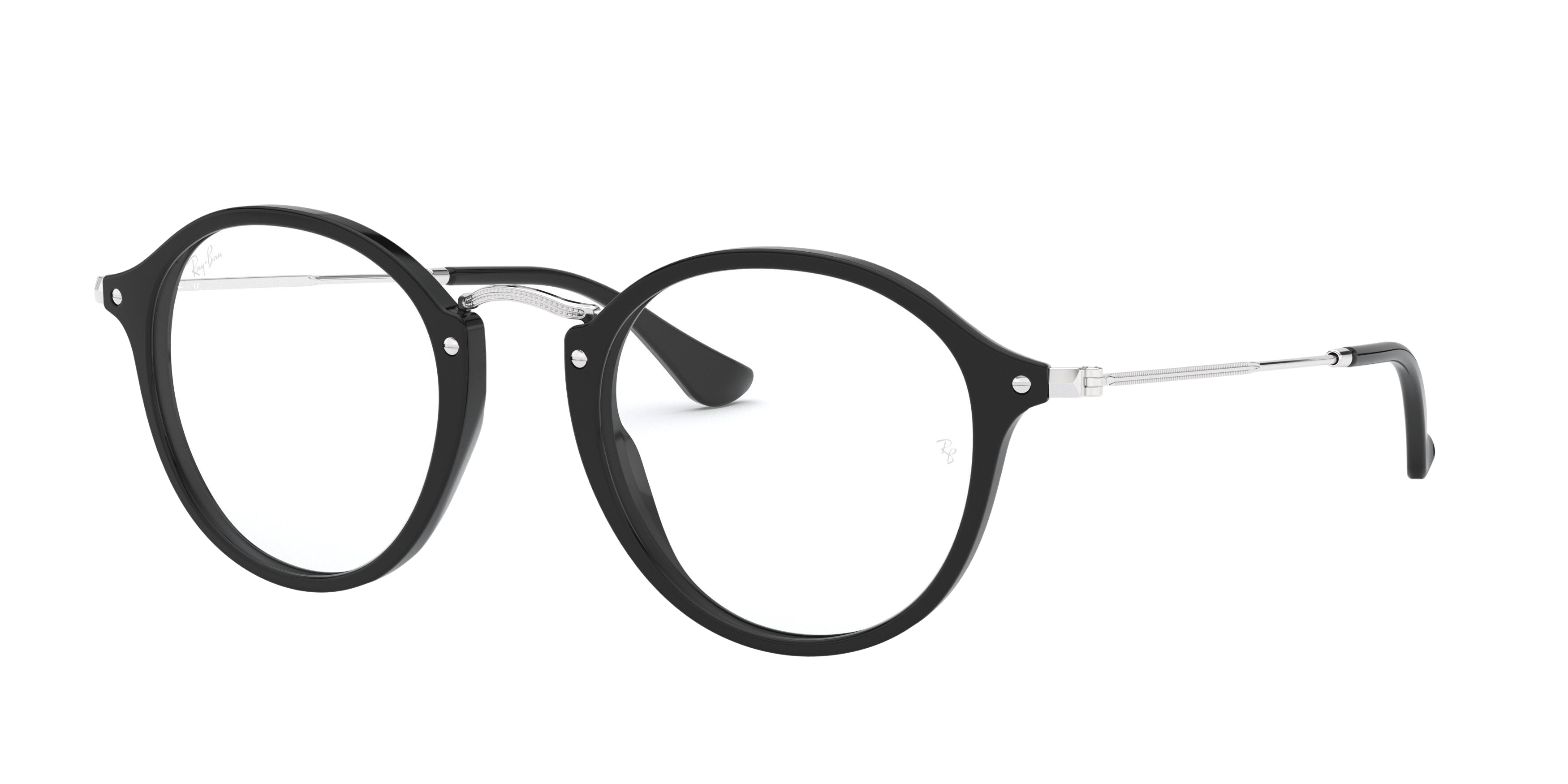 Ray-Ban RX2447V round eyeglasses in Shiny Black
