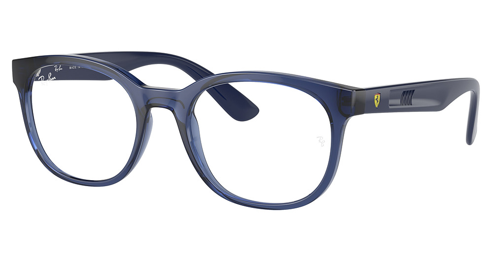 Ray-Ban RX7231M round eyeglasses in Transparent Blue