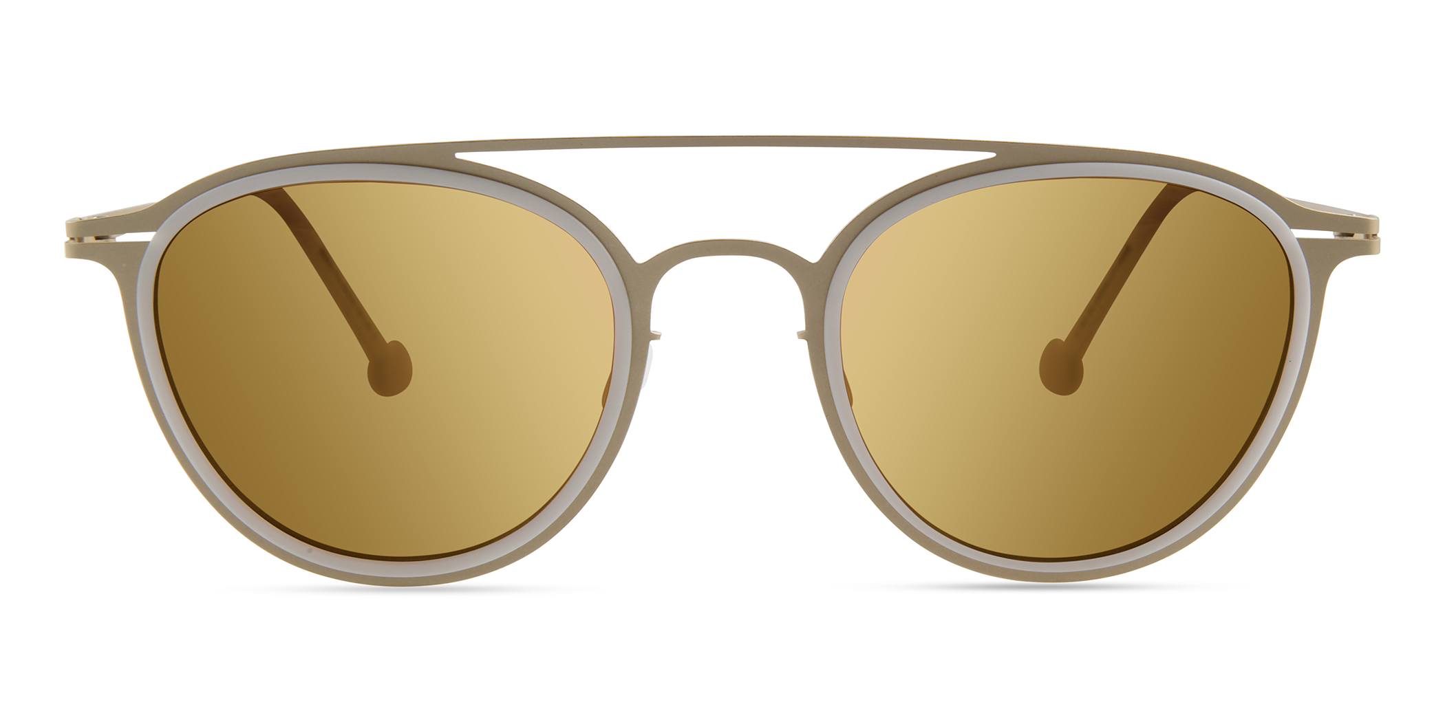 Modo TROTTER round sunglasses in White/Beige