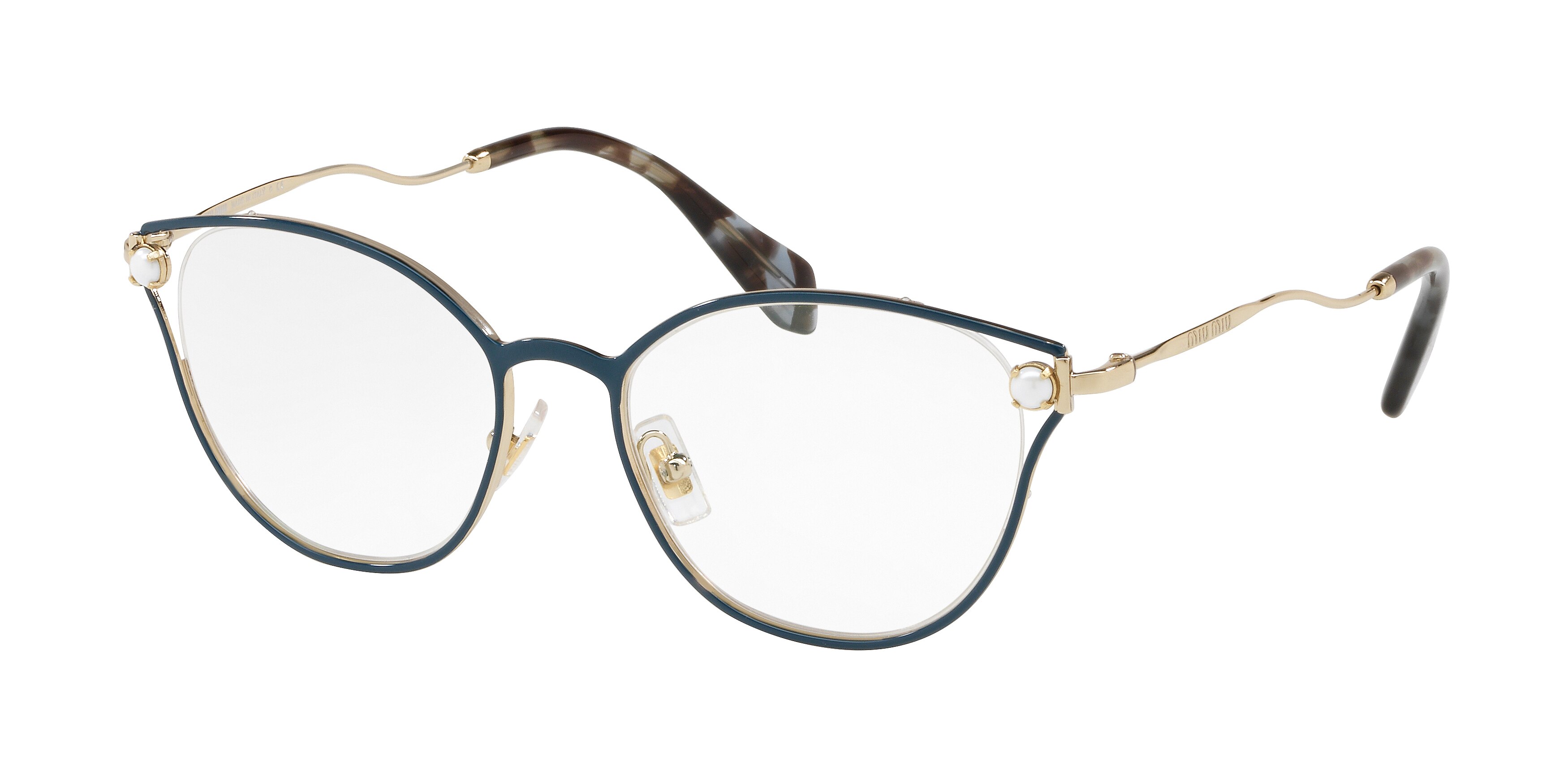 Miu Miu MU 53QV square eyeglasses in Blue