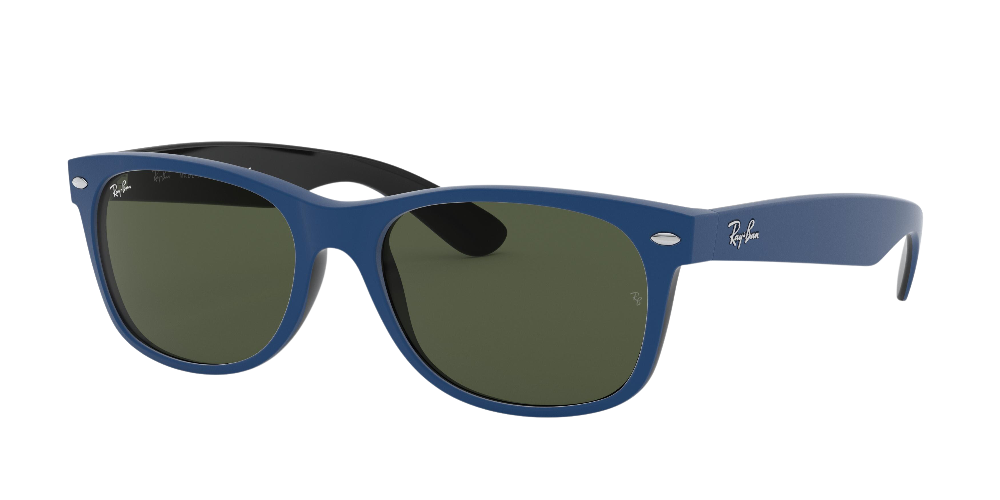 Ray-Ban RB2132 square sunglasses in Top Rubber Blue on Shiny Black