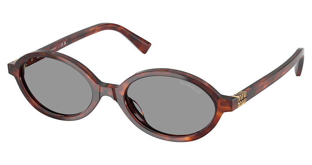 Miu Miu MU 04ZS round sunglasses in Havana Mahogany/Grey