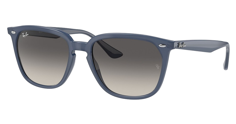 Ray-Ban RB4362 round sunglasses in Opal Dark Azure/Gradient Dark Grey