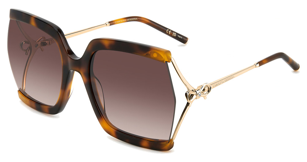 Carolina Herrera HER 0216/G/S square sunglasses in Bwhvngold/Brown Shaded