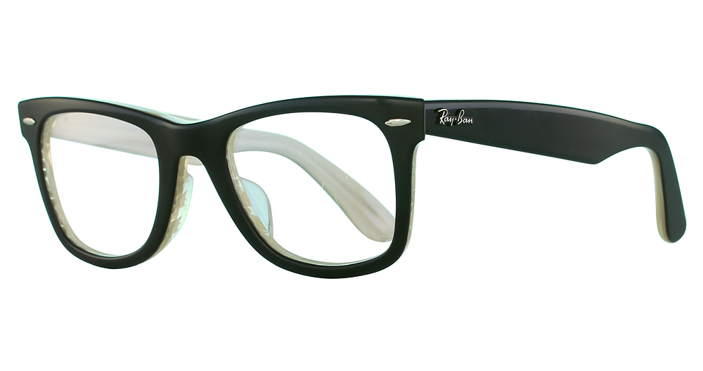 Ray-Ban RX5121F WAYFARER round eyeglasses in Top Black on Striped Hor