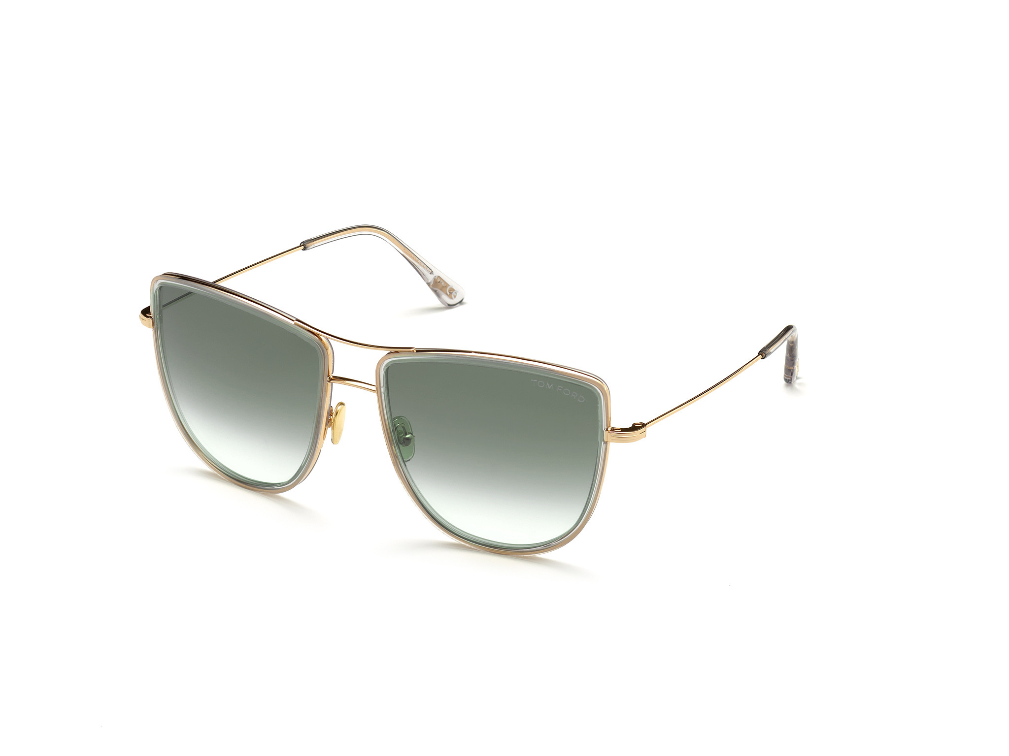 Tom Ford FT0759 Tina round sunglasses in Shiny Rose Gold