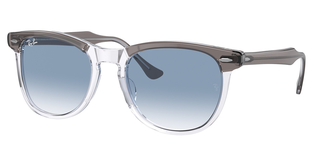 Ray-Ban RB2398 #N/D round sunglasses in Grey on Transparent/Clear Gradient Blue