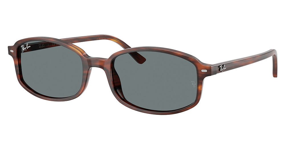 Ray-Ban RB2232F round sunglasses in Striped Havana/Blue
