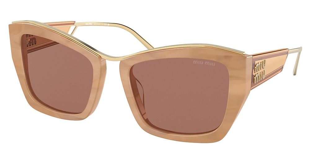 Miu Miu MU 02YS cateye sunglasses in Beige/Dark Brown