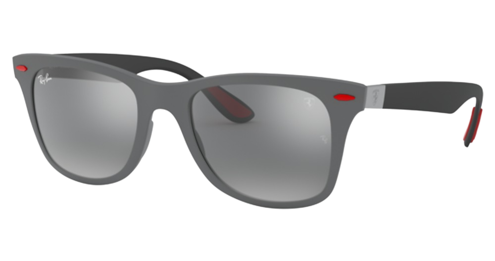 Ray-Ban RB4195M FERRARI round sunglasses in Matte Grey/Grey Mirror Silver