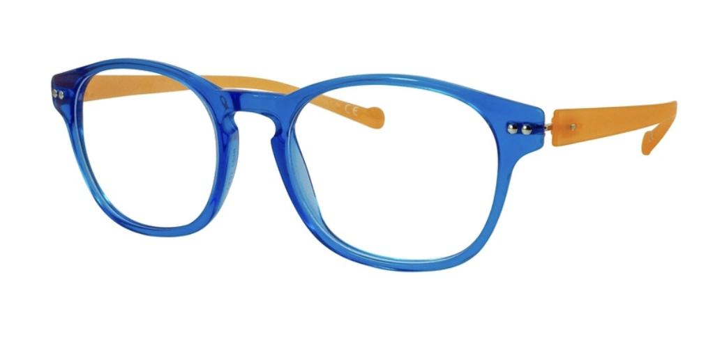 iGreen IGV04.01 round eyeglasses in Transparent Blue/Matt Orange