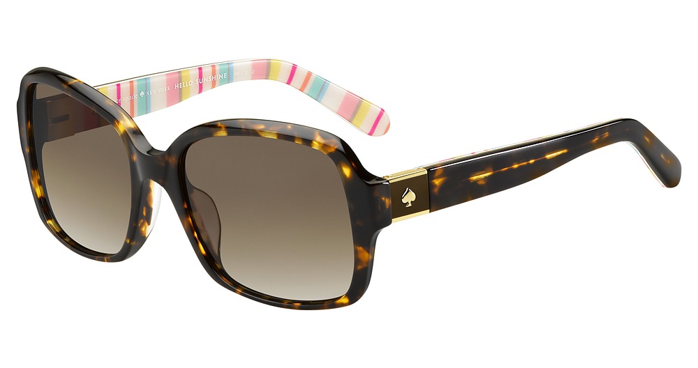Kate Spade Annora/P/S rectangle sunglasses in Havana Ptr Brow/Brown Grad Polz