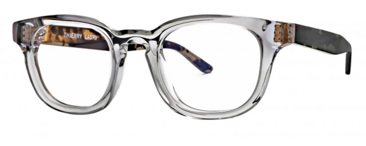 Translucent light grey with grey tortoise shell temples