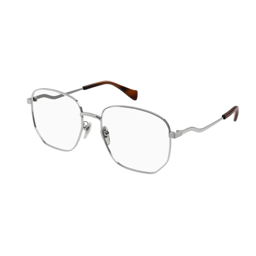 Gucci GG0973O round eyeglasses in Silver Silver Transparent