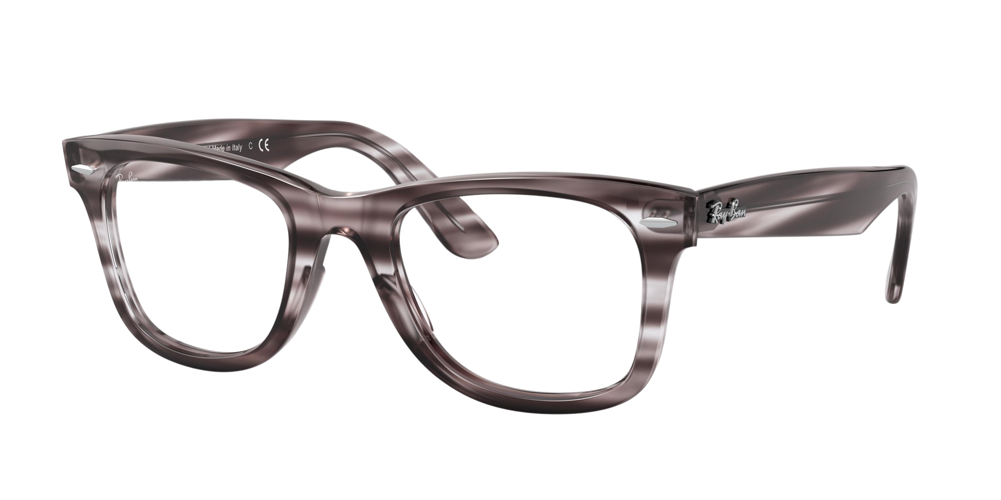 Ray-Ban RX4340V square eyeglasses in Stripped Grey Havana