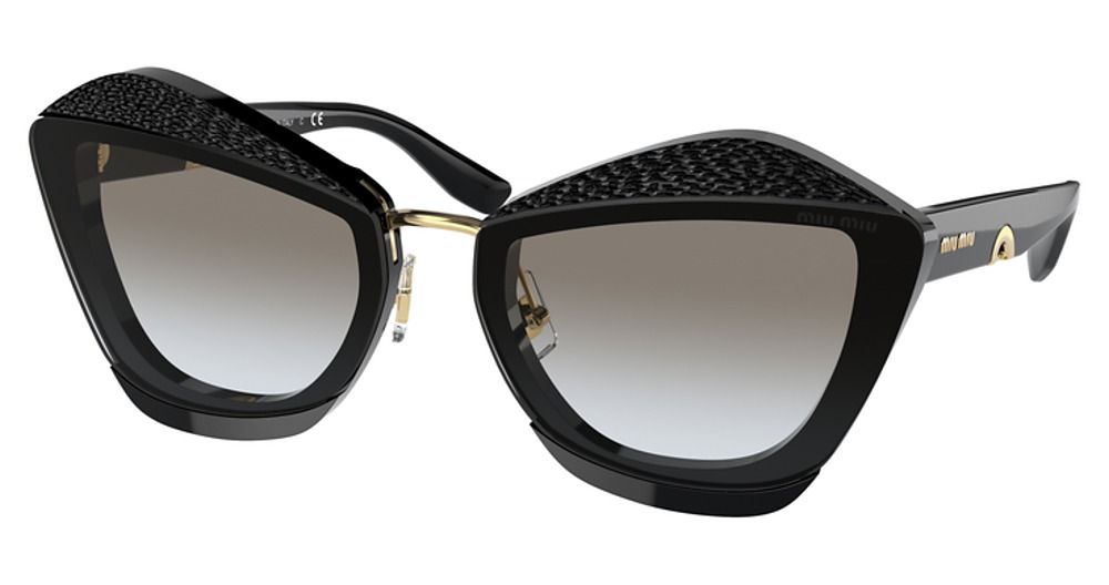 Miu Miu MU 01XS cateye sunglasses in Black/Grey Gradient
