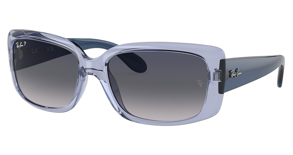 Ray-Ban RB4389 round sunglasses in Transparent Light Violet