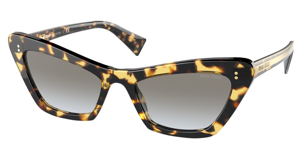 Miu Miu MU 03XSA cateye sunglasses in Light Havana/Grey Gradient