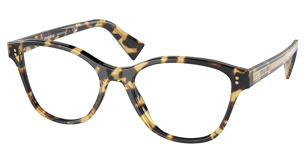 Miu Miu MU 02UV round eyeglasses in Light Havana