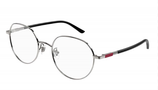 Gucci GG 1349O 001 round eyeglasses in Silver/Black