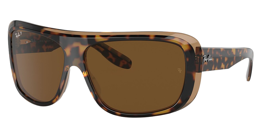 Ray-Ban RB2196 square sunglasses in Havana on Transparent Brown/Polarized Brown
