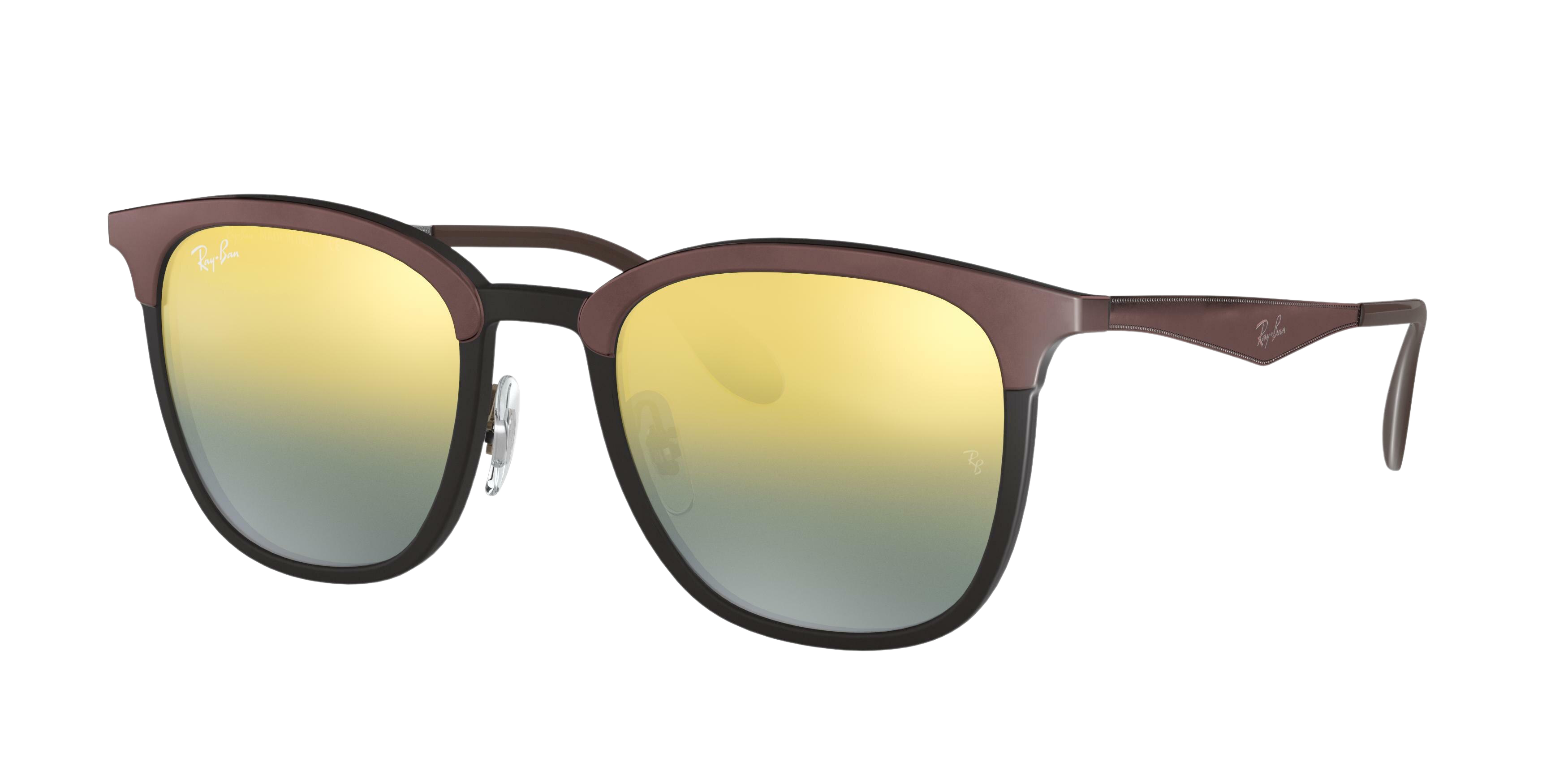 Ray-Ban RB4278 square sunglasses in Black/Matte Brown