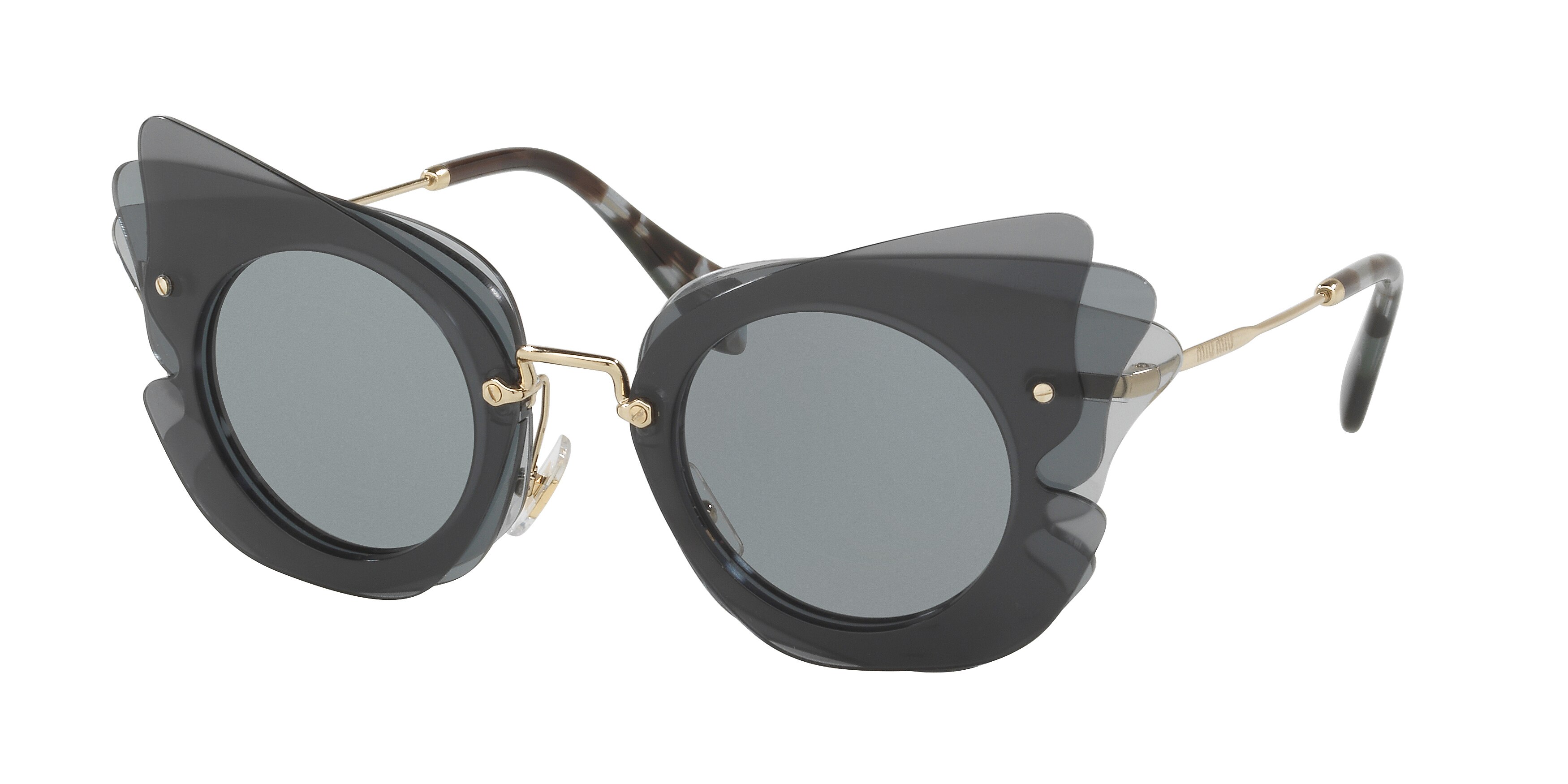 Miu Miu MU 02SS square sunglasses in Dark Grey/Light Grey