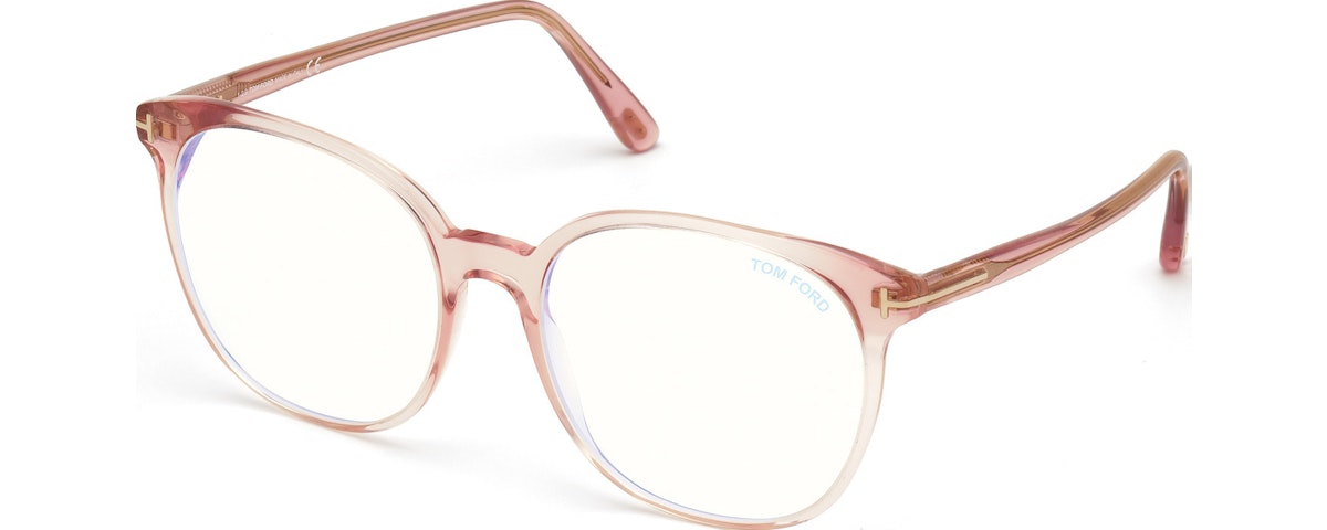 Shiny Transparent Blush/ Blue Block Lenses