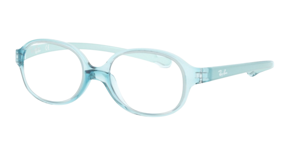 Ray-Ban RY1587 round eyeglasses in Transparent Light Blue