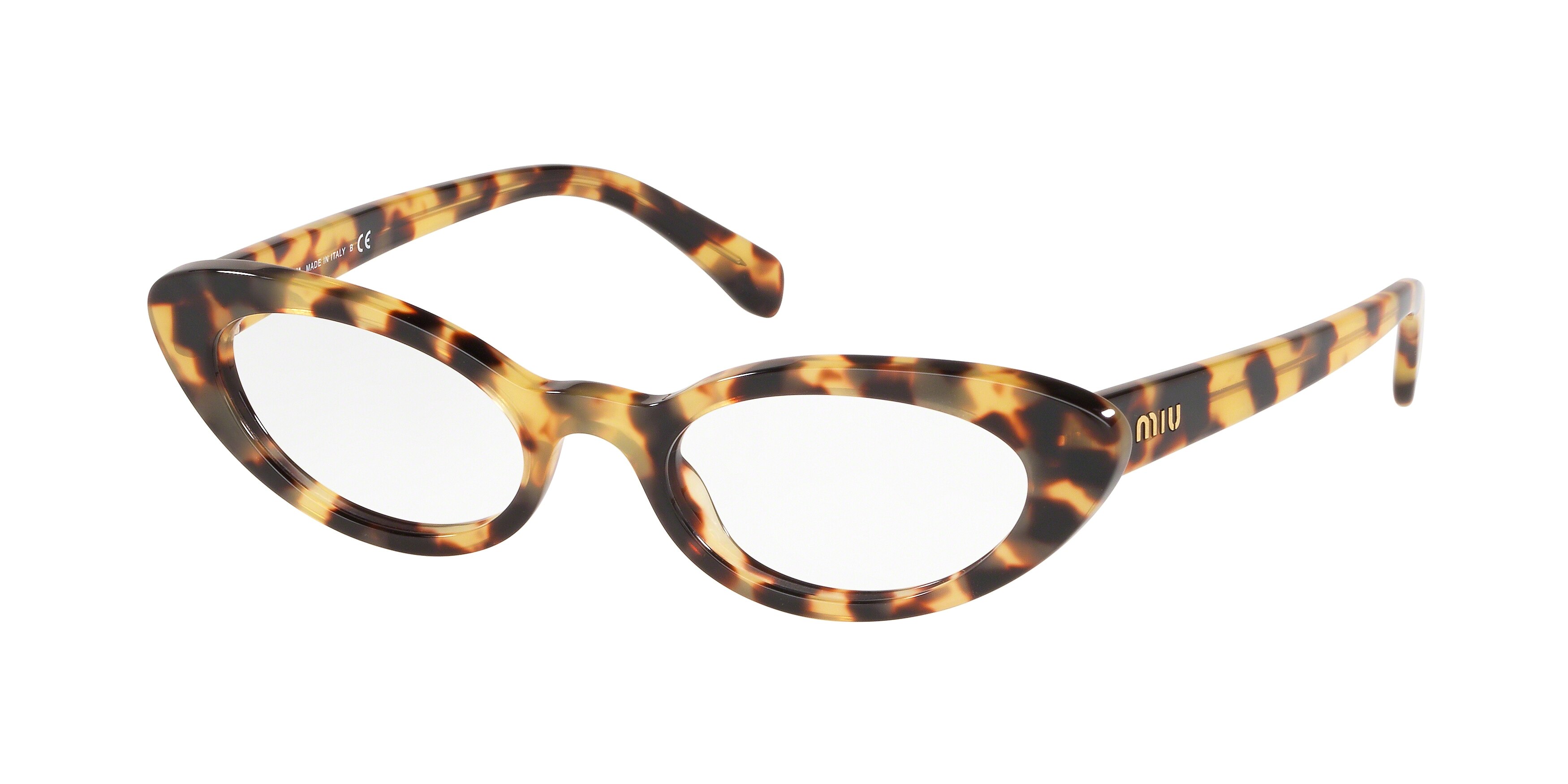Miu Miu MU 01SV cateye eyeglasses in Light Havana