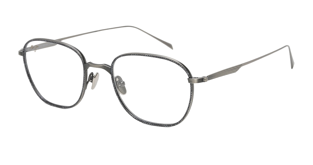 Antique Silver Matte with Grey Fabric Pattern Eye Rim