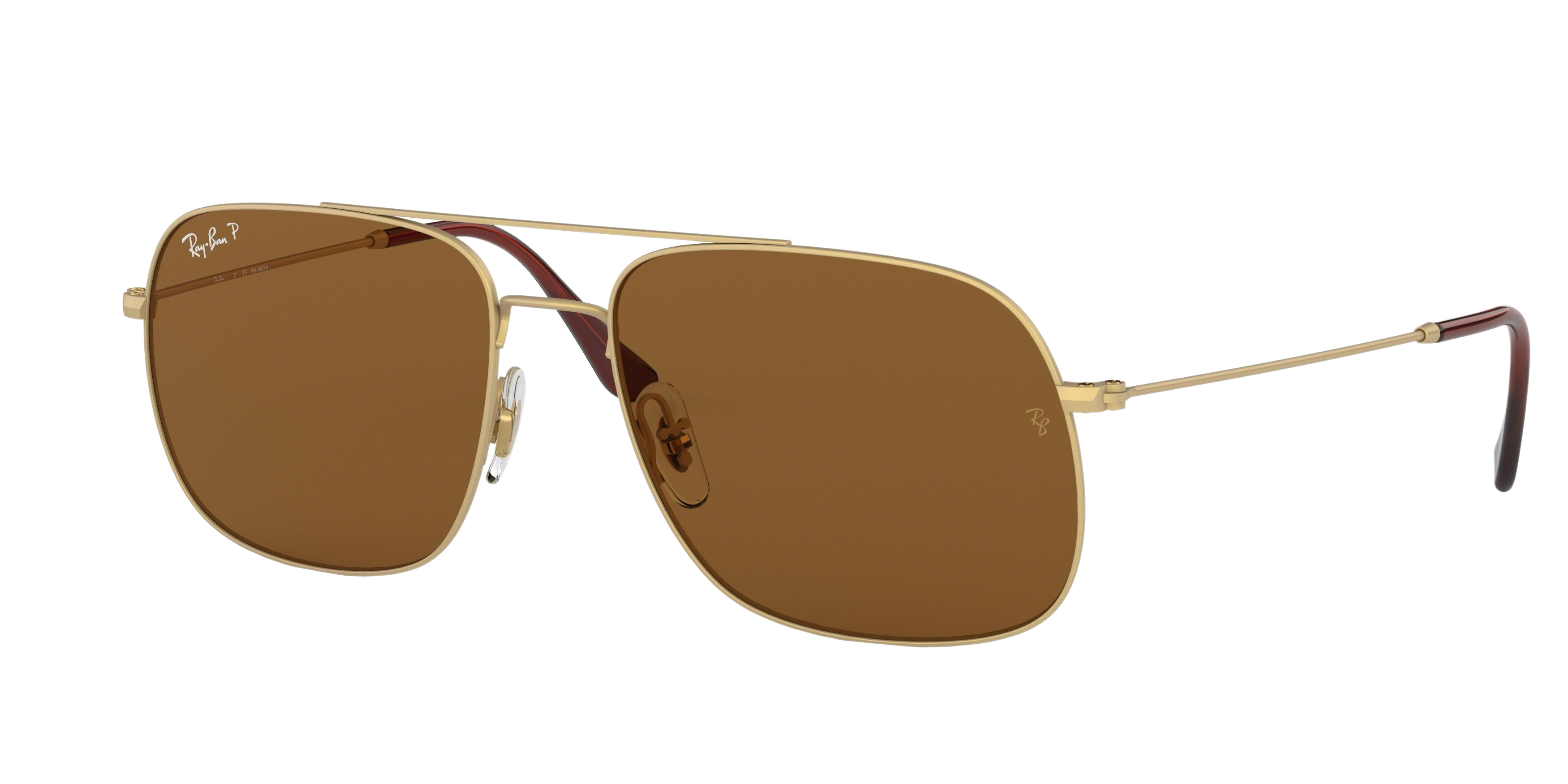 Ray-Ban RB3595 square sunglasses in Rubber Gold