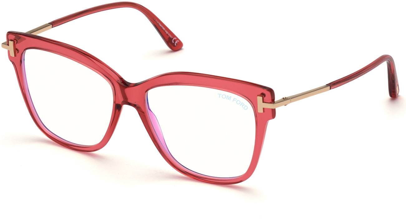 Tom Ford TF5704-B cateye eyeglasses in Shiny Transparent Raspberry W.
