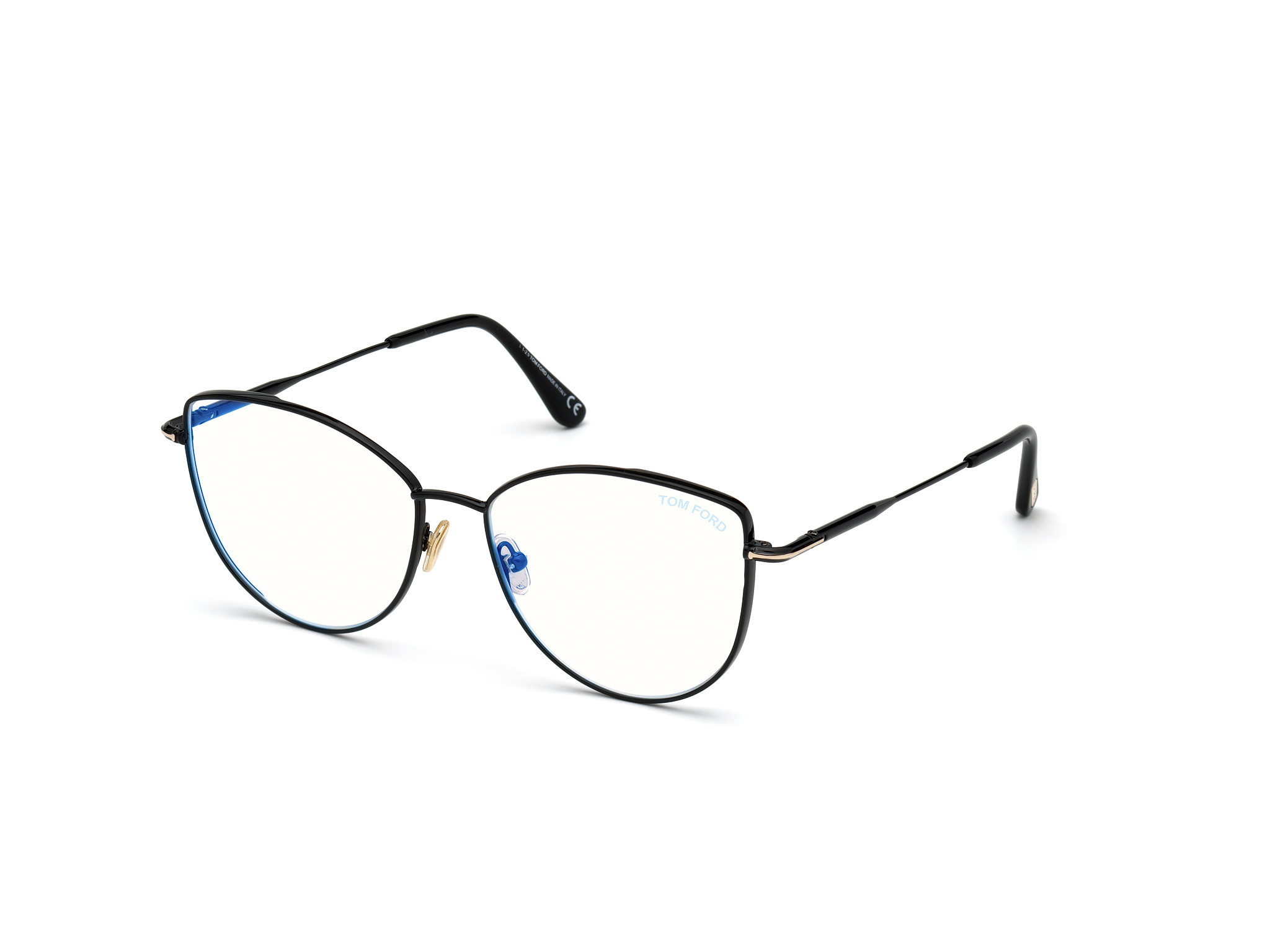 Shiny Black/ Blue Block Lenses
