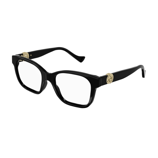 Gucci GG1025O rectangle eyeglasses in Black Black Transparent