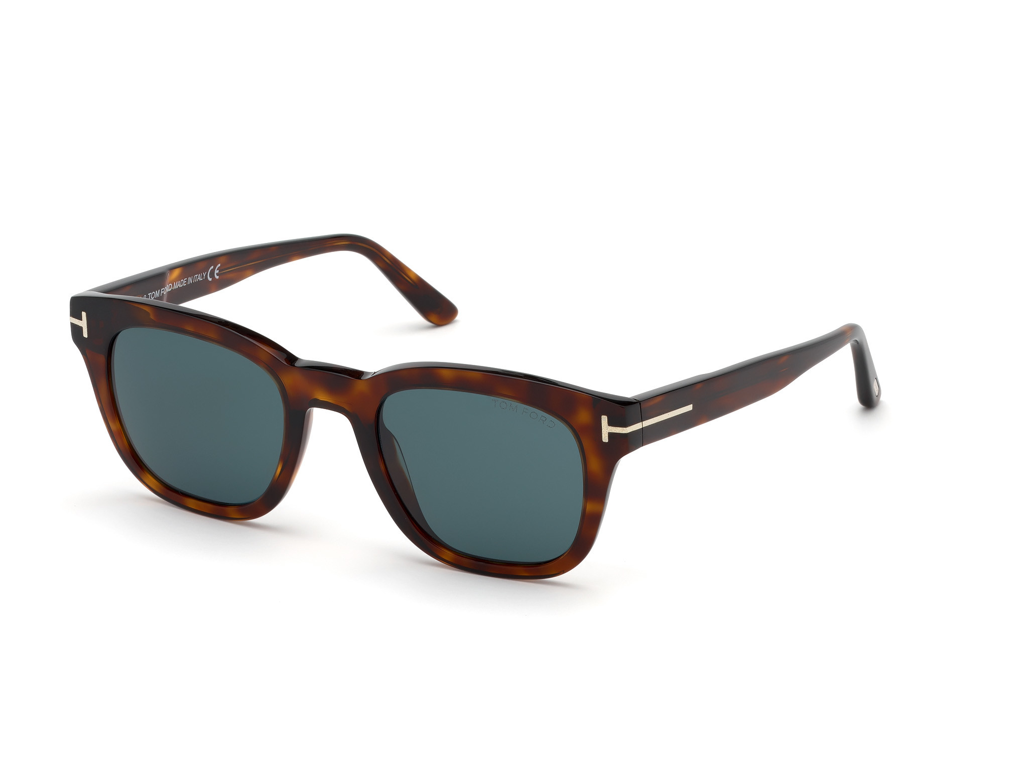 Tom Ford FT0676 Eugenio square sunglasses in Shiny Red Havana/Dark Teal Lenses