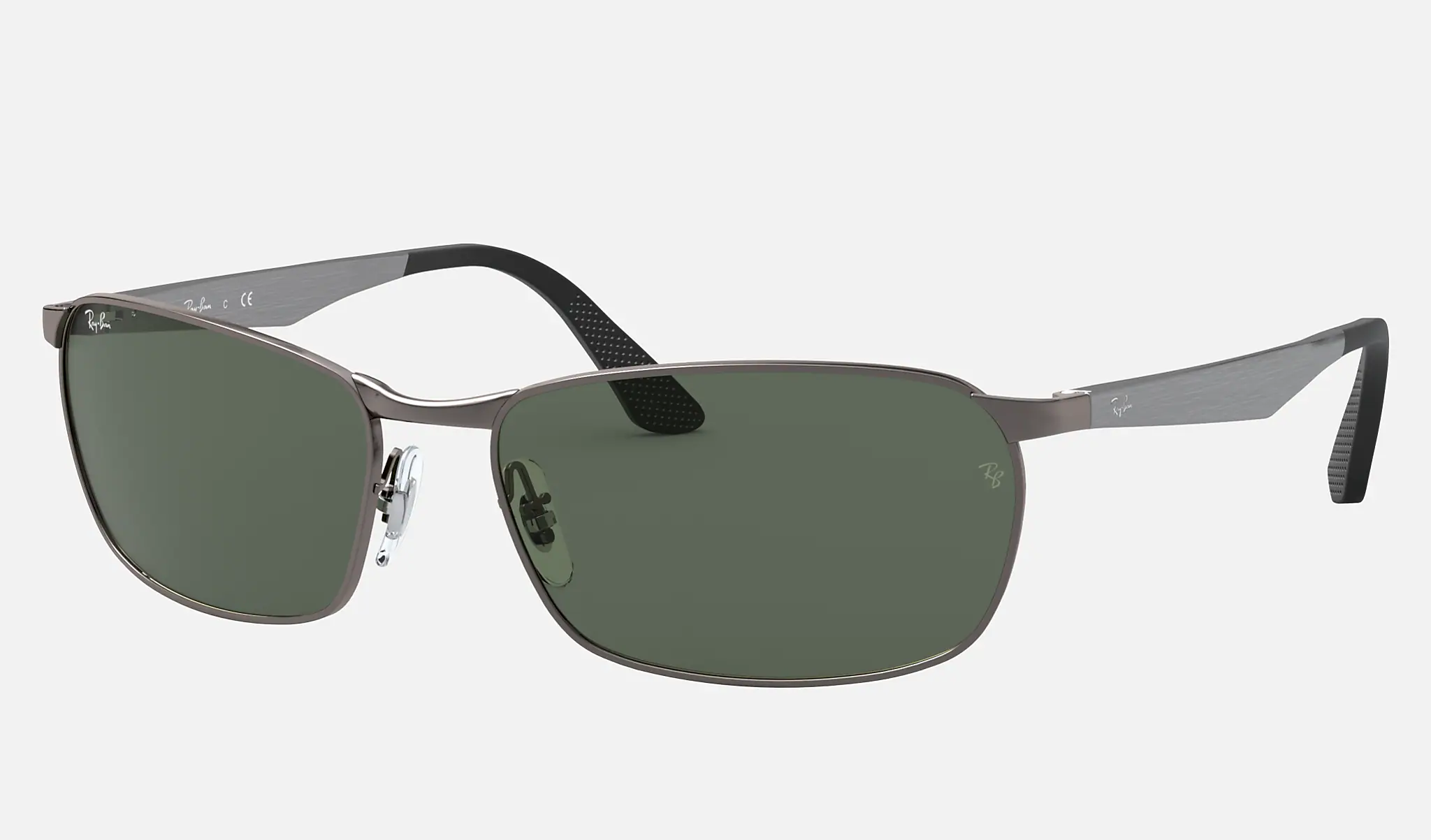 Ray-Ban RB3534 rectangle sunglasses in Black