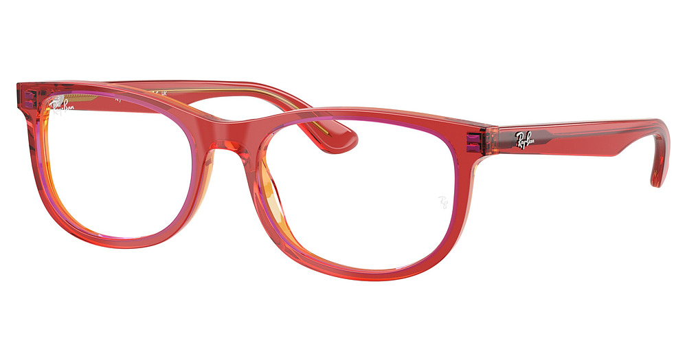 Ray-Ban RY1642 round eyeglasses in Transparent Red/Yellow