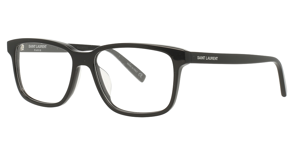 Saint Laurent SL 458/F rectangle eyeglasses in Black Black Transparent