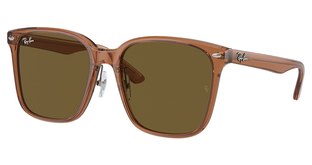 Ray-Ban RB2206D square sunglasses in Transparent Brown/Dark Brown