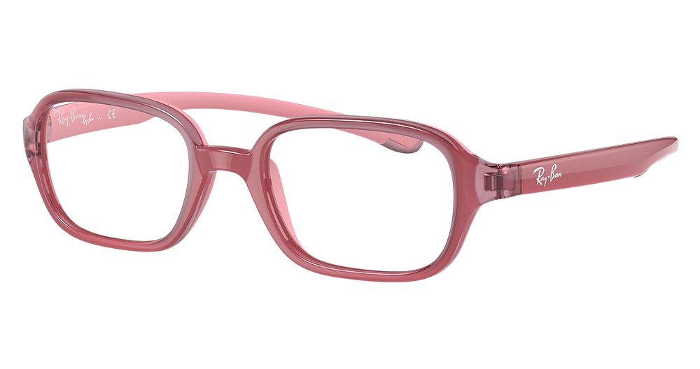 Ray-Ban RY9074V rectangle eyeglasses in Fuchsia on Rubber Pink