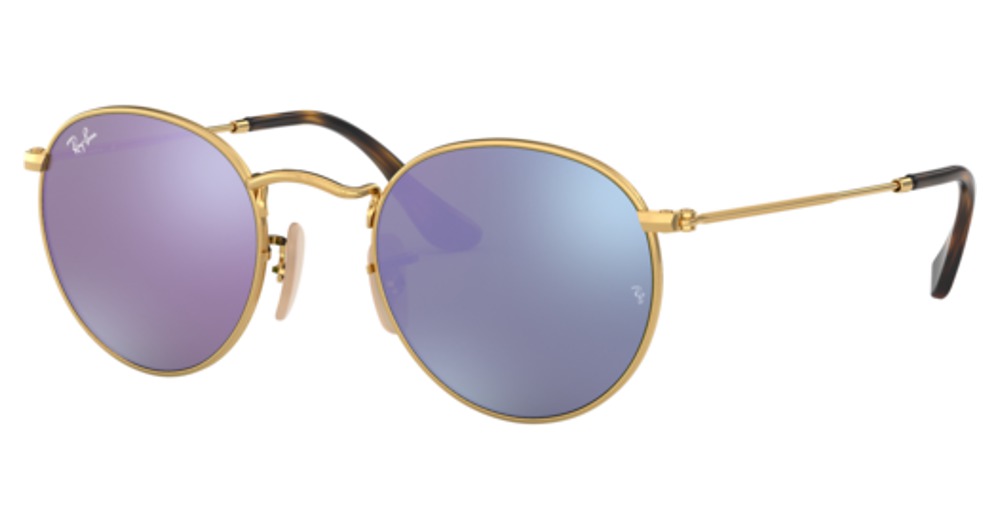 Ray-Ban RB3447N ROUND METAL round sunglasses in Arista/Lilac Flash