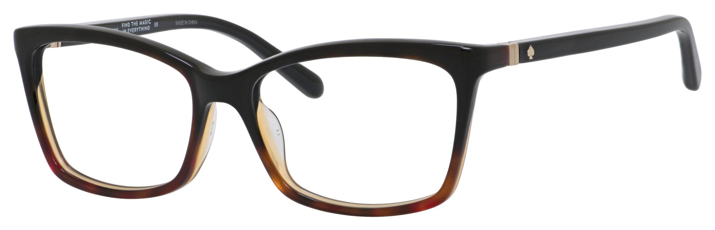 Kate Spade Cortina rectangle eyeglasses in Black Havana Black