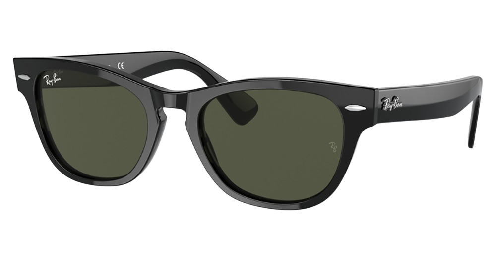 Ray-Ban RB2201 round sunglasses in Black/Green